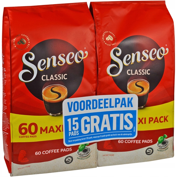 Levně Pady Senseo Philips Classic 120 ks vyvážená chuť videokniha Bonus