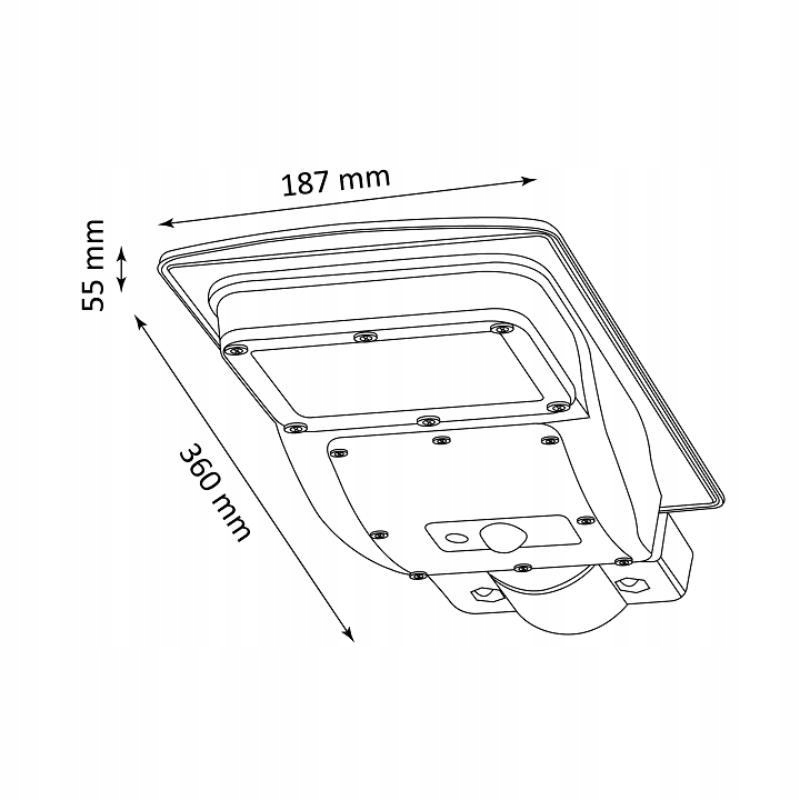 NAŚWIETLACZ SOLARNY LED STREET 3W 250lm Zasilanie solarne