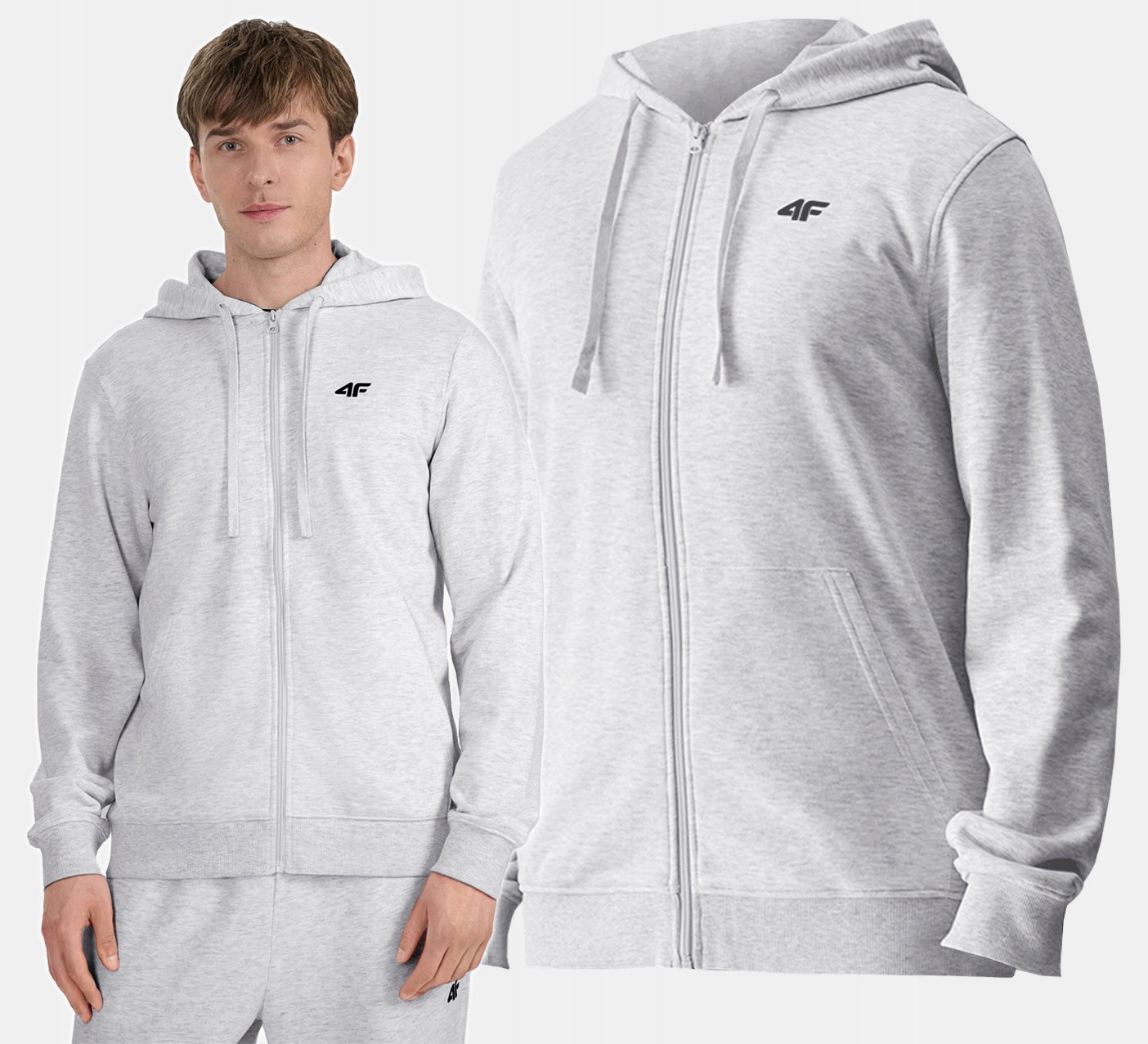 Bluza Męska Dresowa 4F Sportowa M1768 Z Kapturem Rozpinana XL