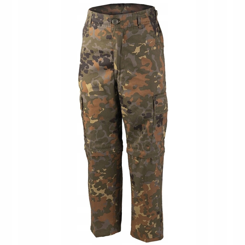 Spodnie dziecięce wojskowe bojówki moro Mil-Tec Zip-Off Bdu Flecktarn M