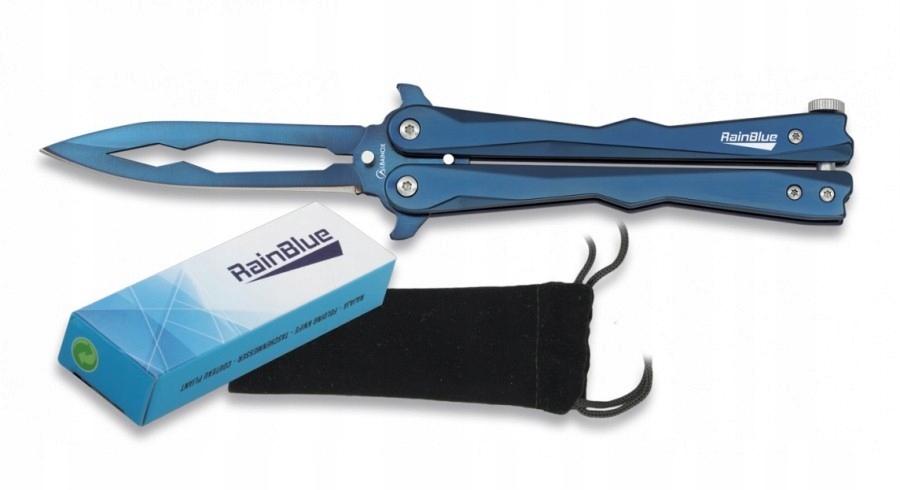 Nóż motylkowy Albainox RainBlue 02133 balisong