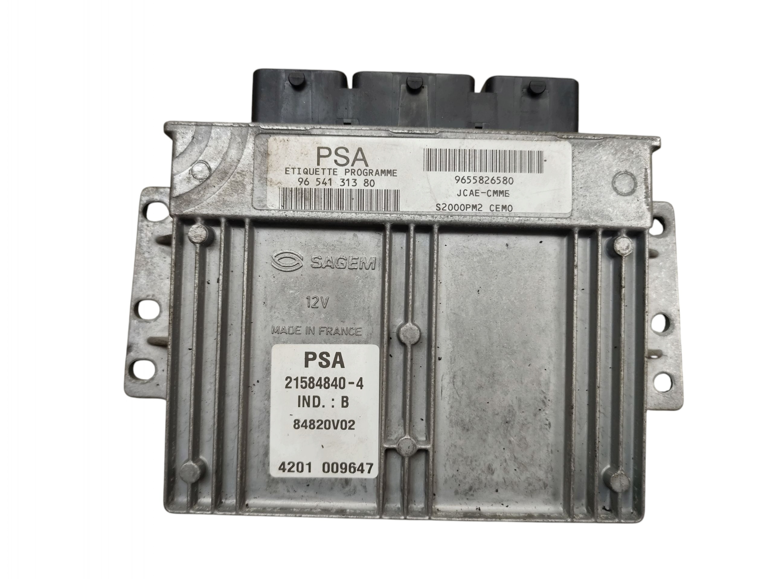 computer control unit of the engine PEUGEOT 407 1.8 16V 9654131380 9655826580
