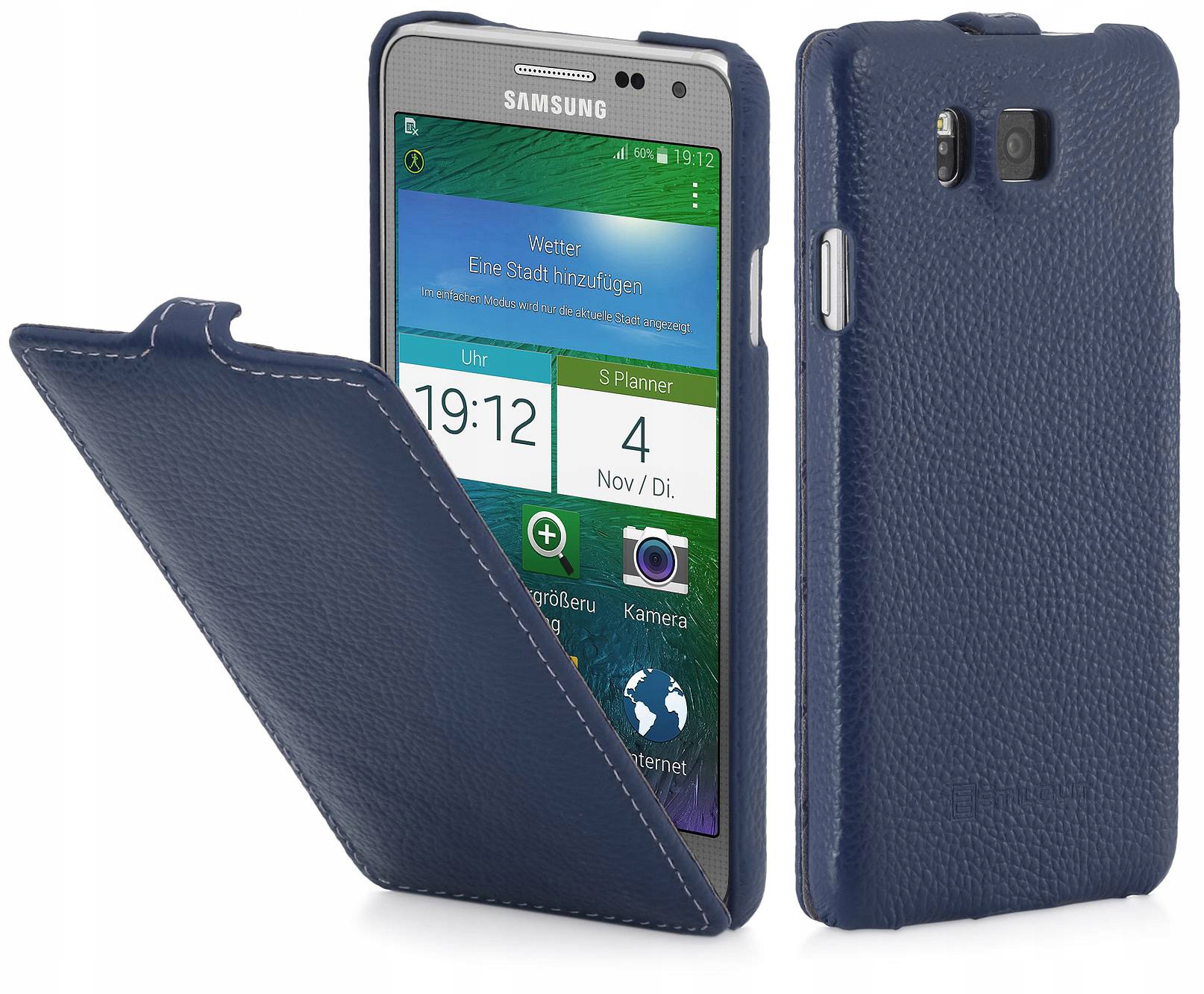 

Etui z klapką Stilgut skórzane do Galaxy Alpha