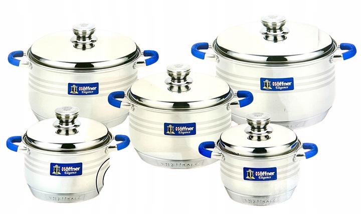 Súprava hrncov Hrnce 10 kusov HF-4456 Modré
