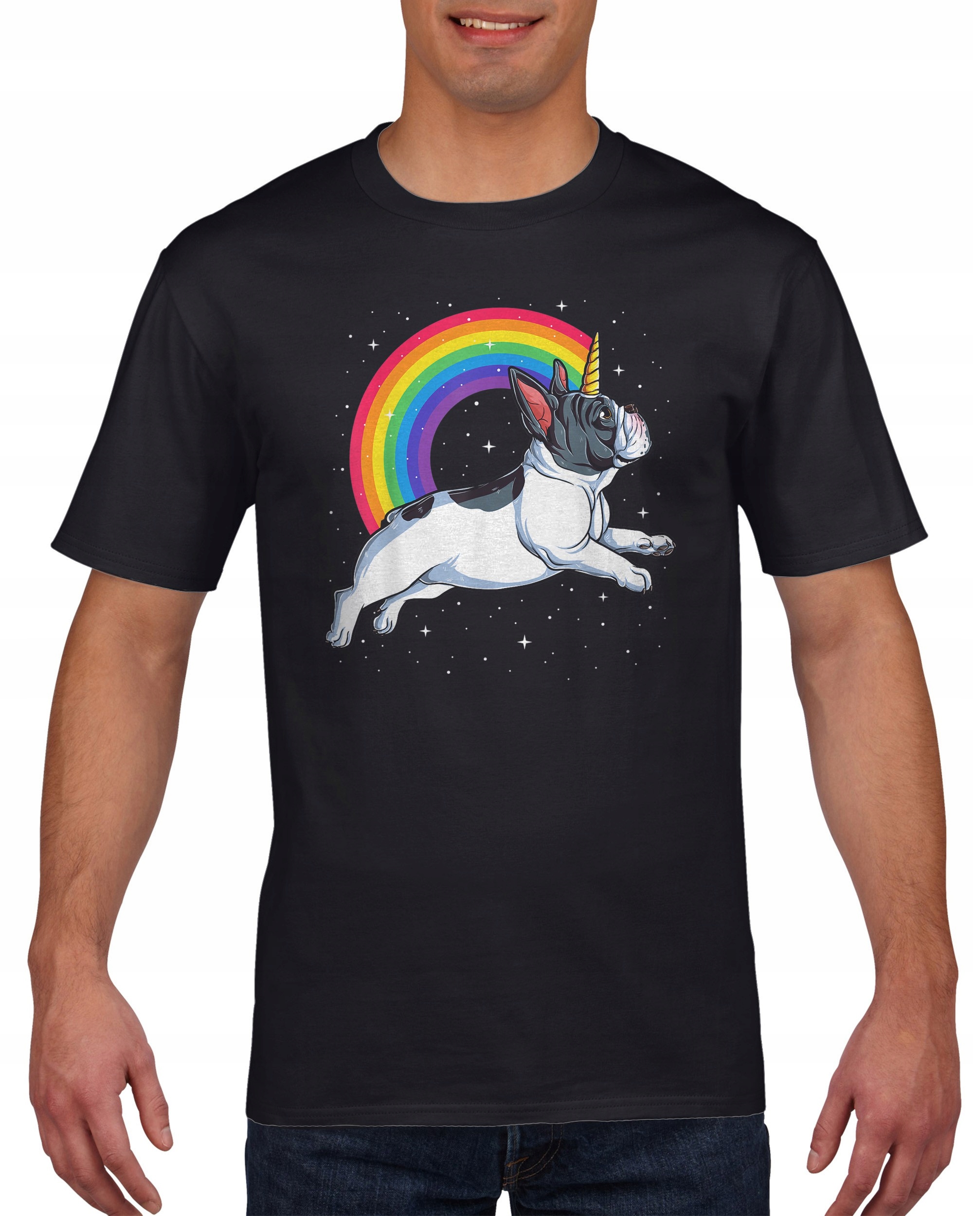 

Koszulka męska Pies buldog jednorożec unicorn L