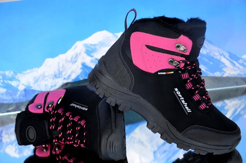 BUTY ZIMOWE OCIEPLANE ŚNIEGOWCE TREKINGOWE W GÓRY TURYSTYCZNE SOFTSHELL Rozmiar 36