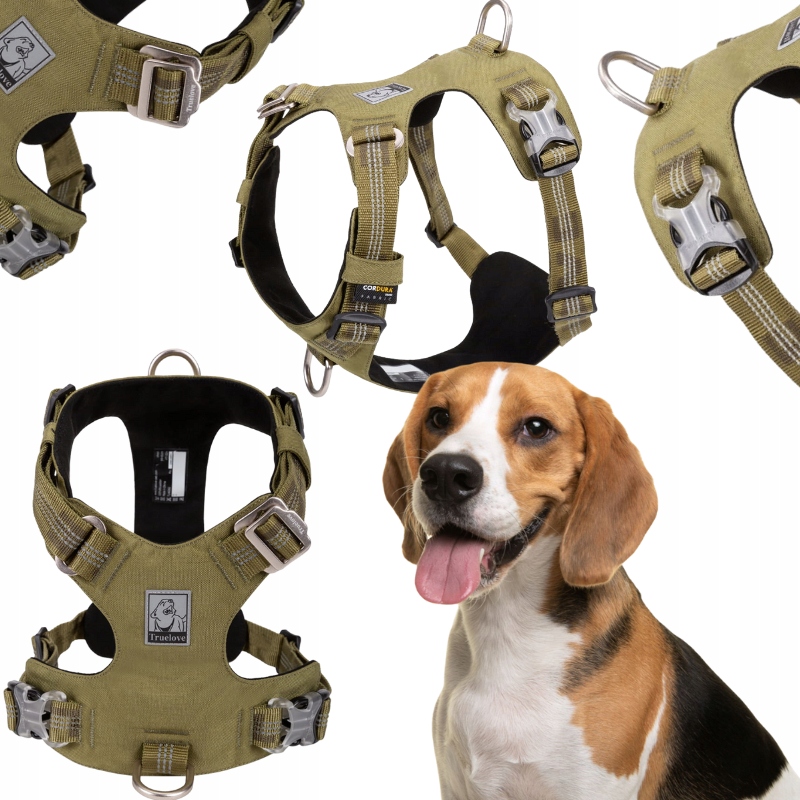 Levně Voděodolné Postroje Pro Psa Lehké Reflexní Truelove Adventure Dog Khaki M