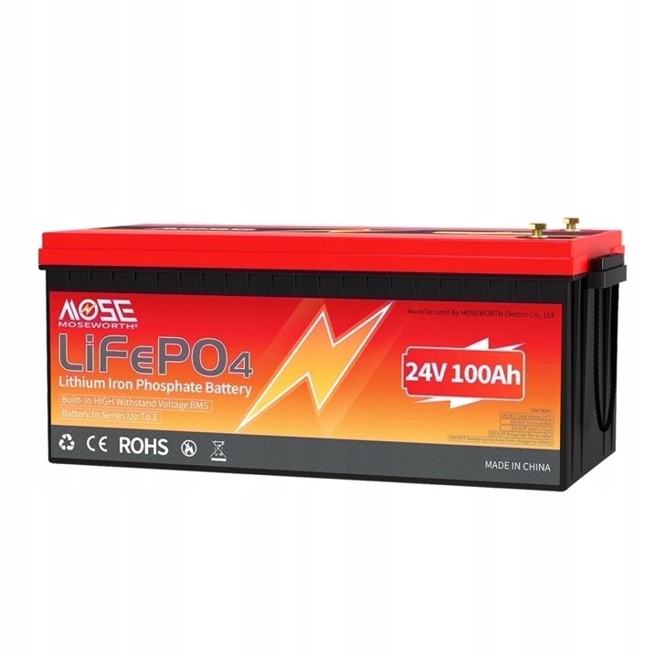 AKUMULATOR LITOWO-ŻELAZOWO-FOSFORANOWY 24V 100 Ah BMS LiFePO4