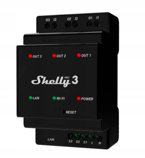 

Shelly Pro 3 Lan Wifi Bt 3-kanały 16A