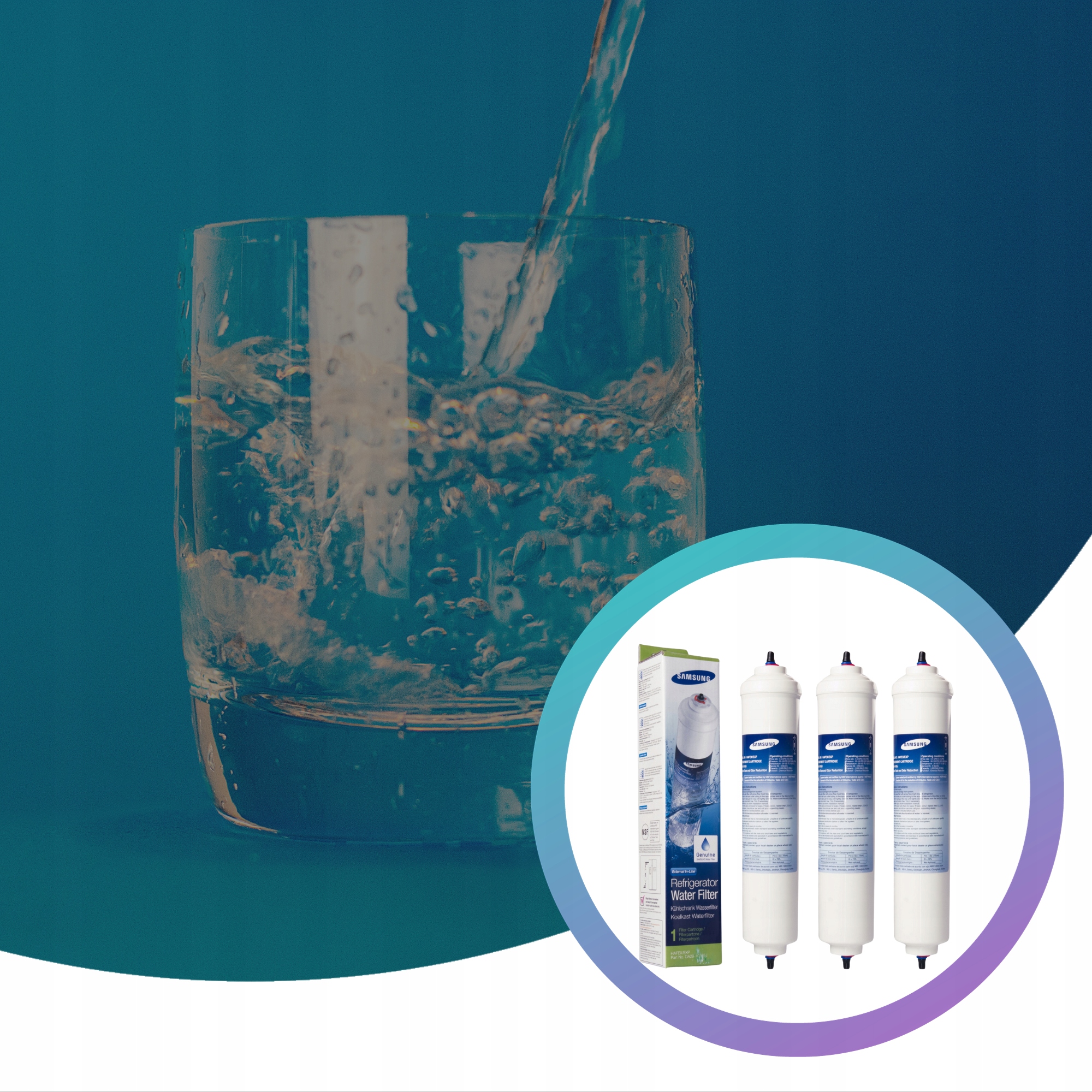 3 szt DA29-10105J Samsung filtr wody do lodówek AquaPure zestaw Model HAFEX/EXP