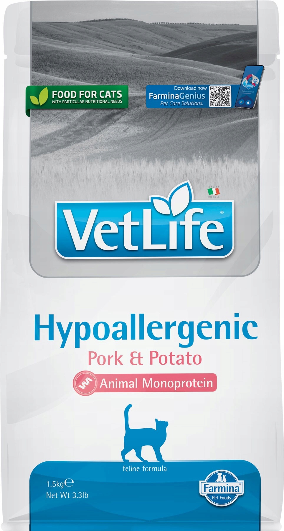 Farmina Vet Life Cat Hypoallergenic Adult Pork Potato 1,5KG