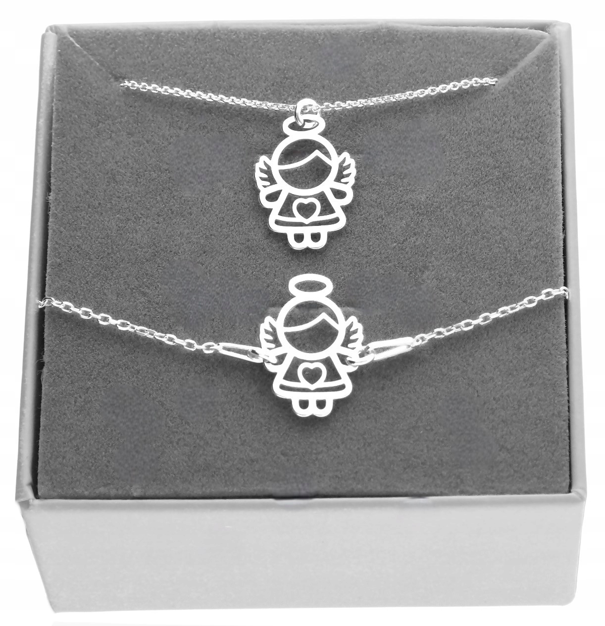 Stříbrný komplet šperků Anděl S Andělem Svaté Přijímání Křest 925