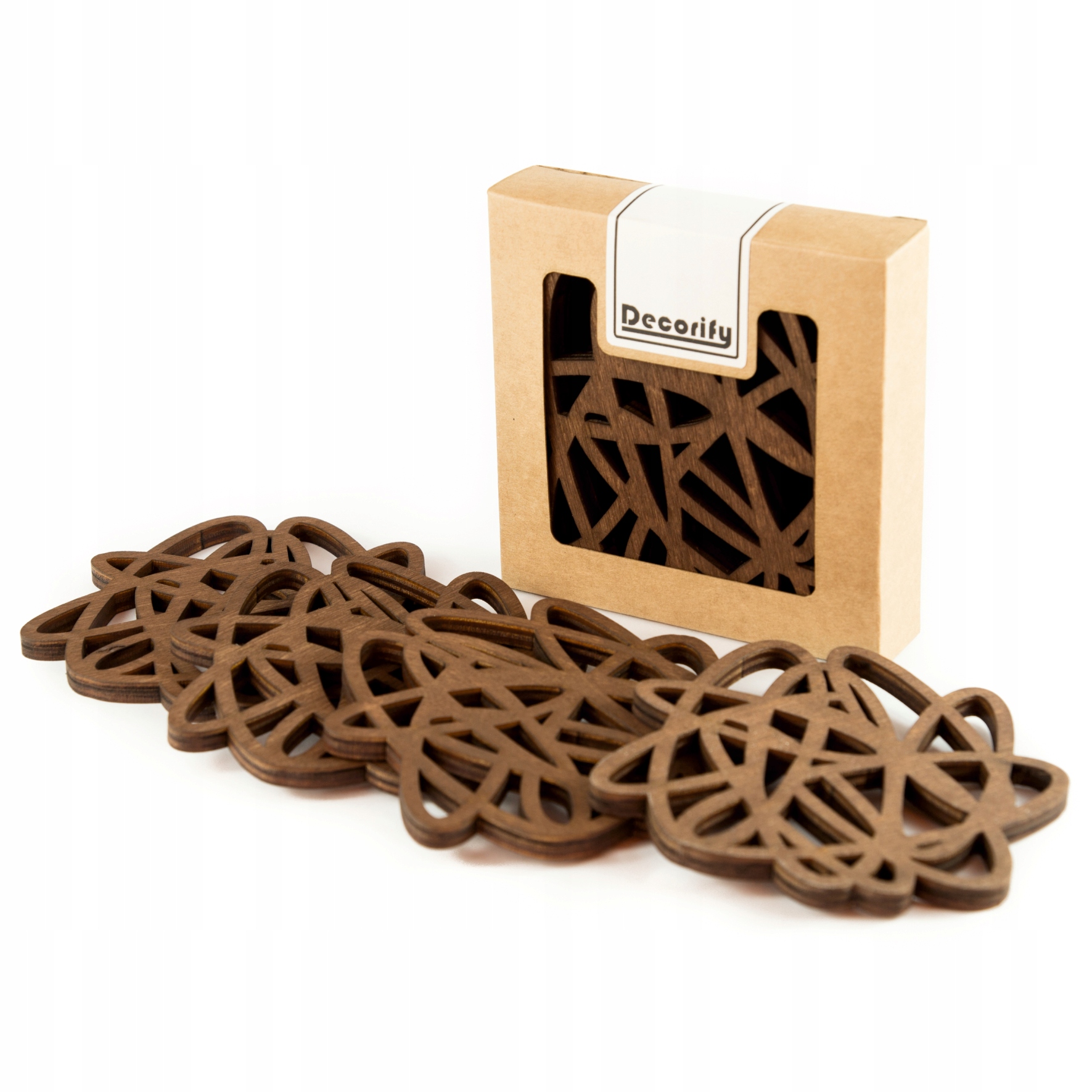 

Podkładki podstawki Drewniane pod kubek 4 sztuki