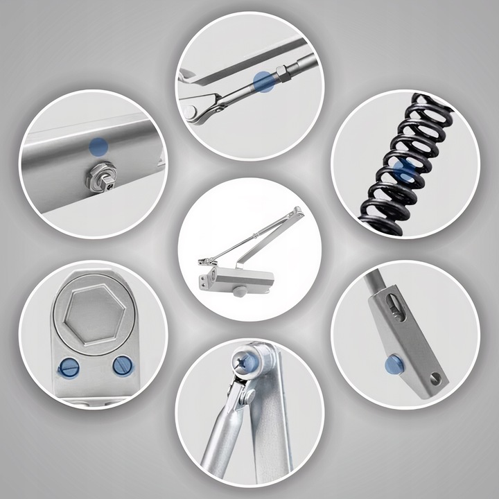 SAMOZAMYKACZ DO DRZWI ZAMYKACZ DRZWIOWY DOMYKACZ MOCNY Z RAMIENIEM 40-60 KG Marka inna