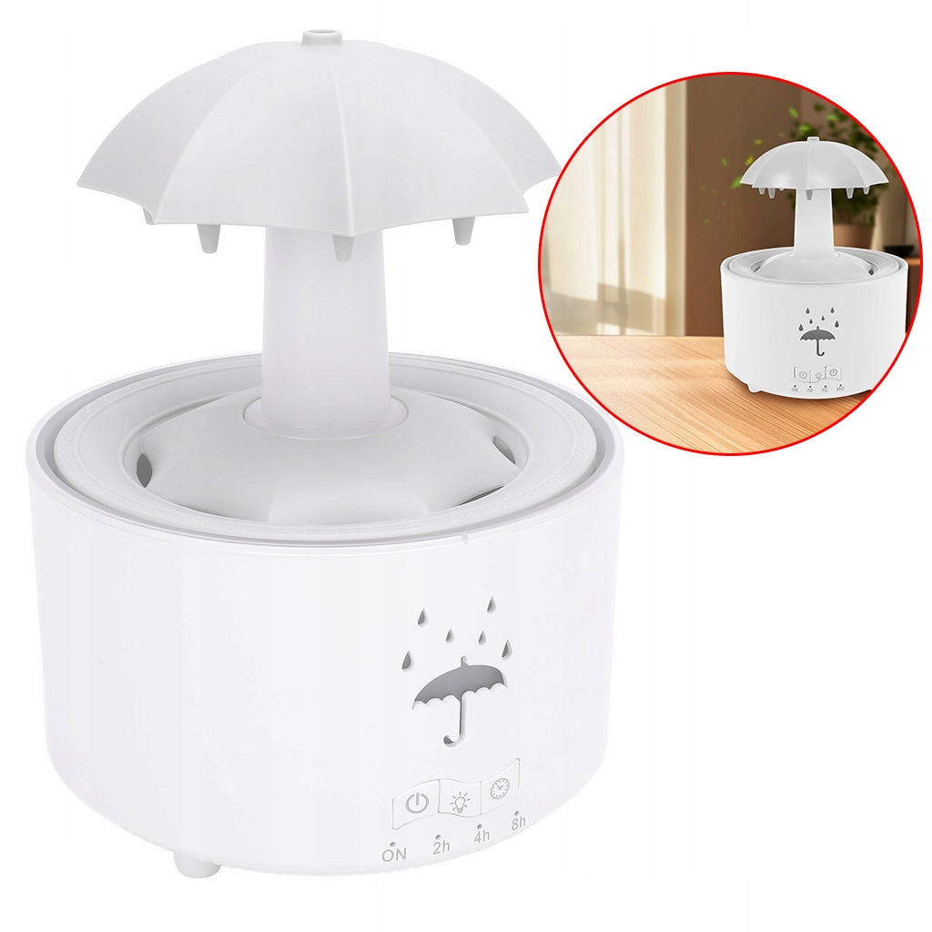 Difuzér Olejů Zvlhčovač Vzduchu 300 ML Led Deštník 7 Barev Časovač