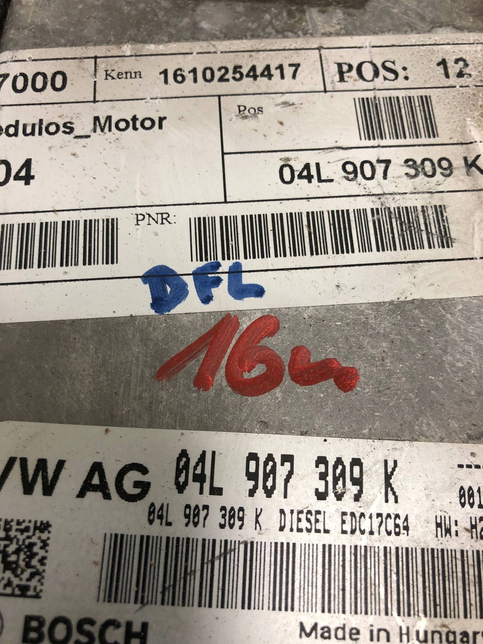 computer Motore 2.0 TDI VW SKODA AUDI 04L907309K