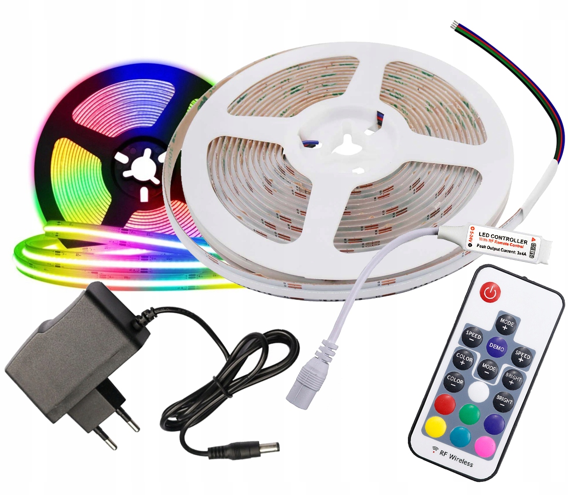 

zetaw led Rgb Cob 12V 15w/m neon 2m Sterownik RF17