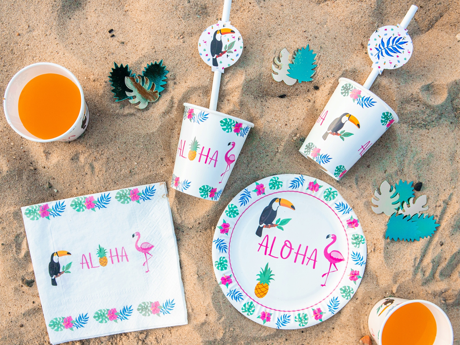 Talerzyki urodzinowe Aloha Hawaje 18cm 6szt Marka Congee