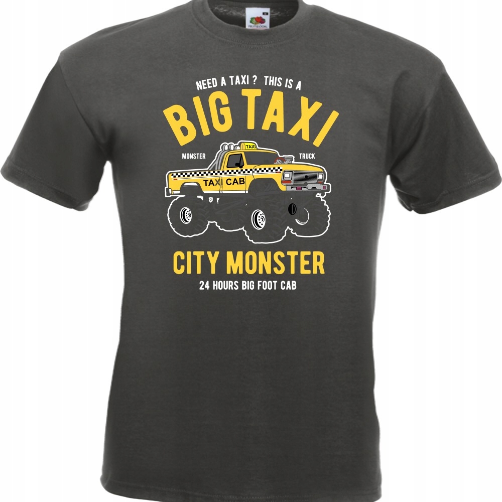 

Koszulka monster truck taxi samochód XXL grafitowa