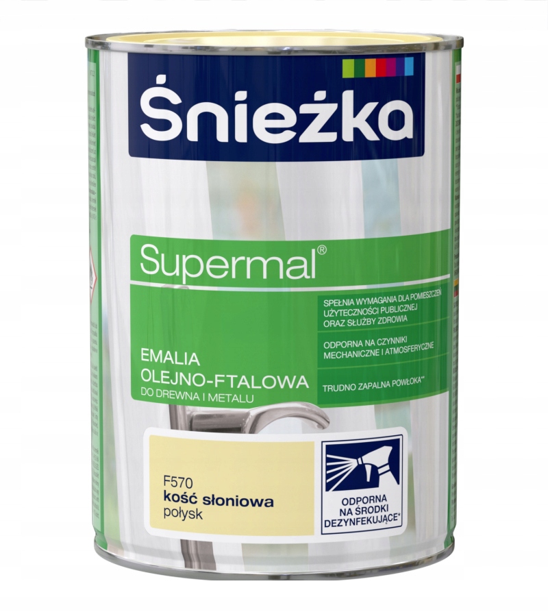 Farba Olejno-Ftalowa 200ml KOŚĆ SŁONIOWA połysk RAL F570