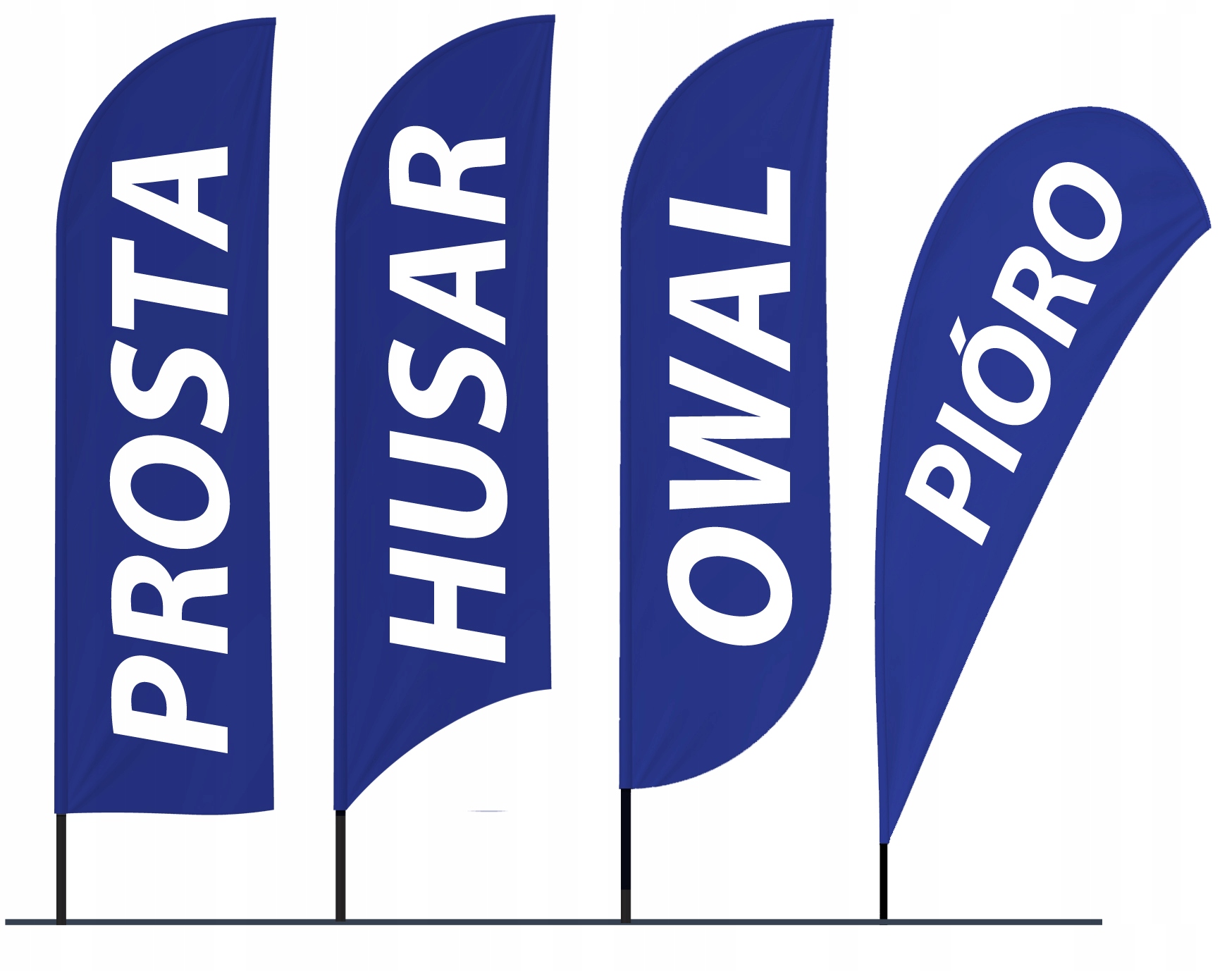 Winder Beach flaga reklamowa 350 cm z podstawą 4kg Szerokość produktu 60 cm