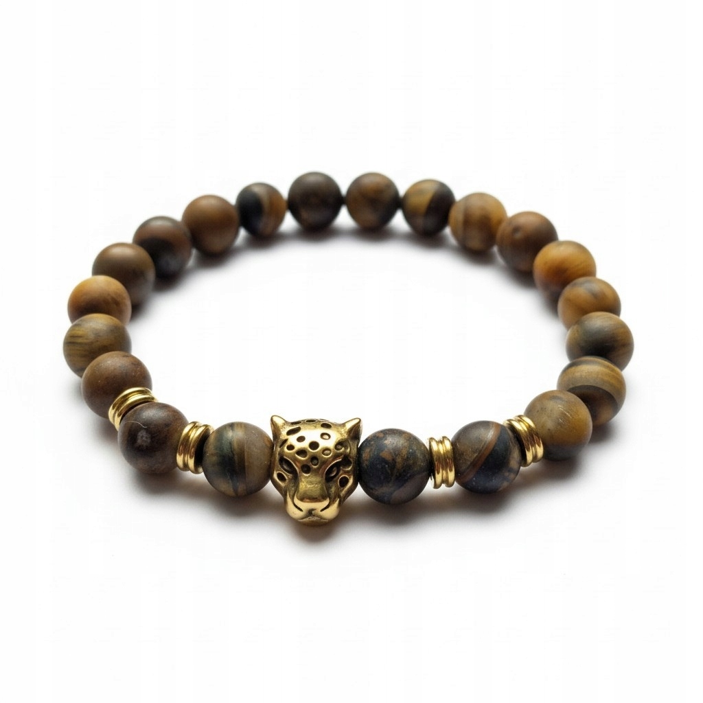 Tygří Oko Matný Náramek Zlatý Leopard Pro Bojovníka Dobrá Aura