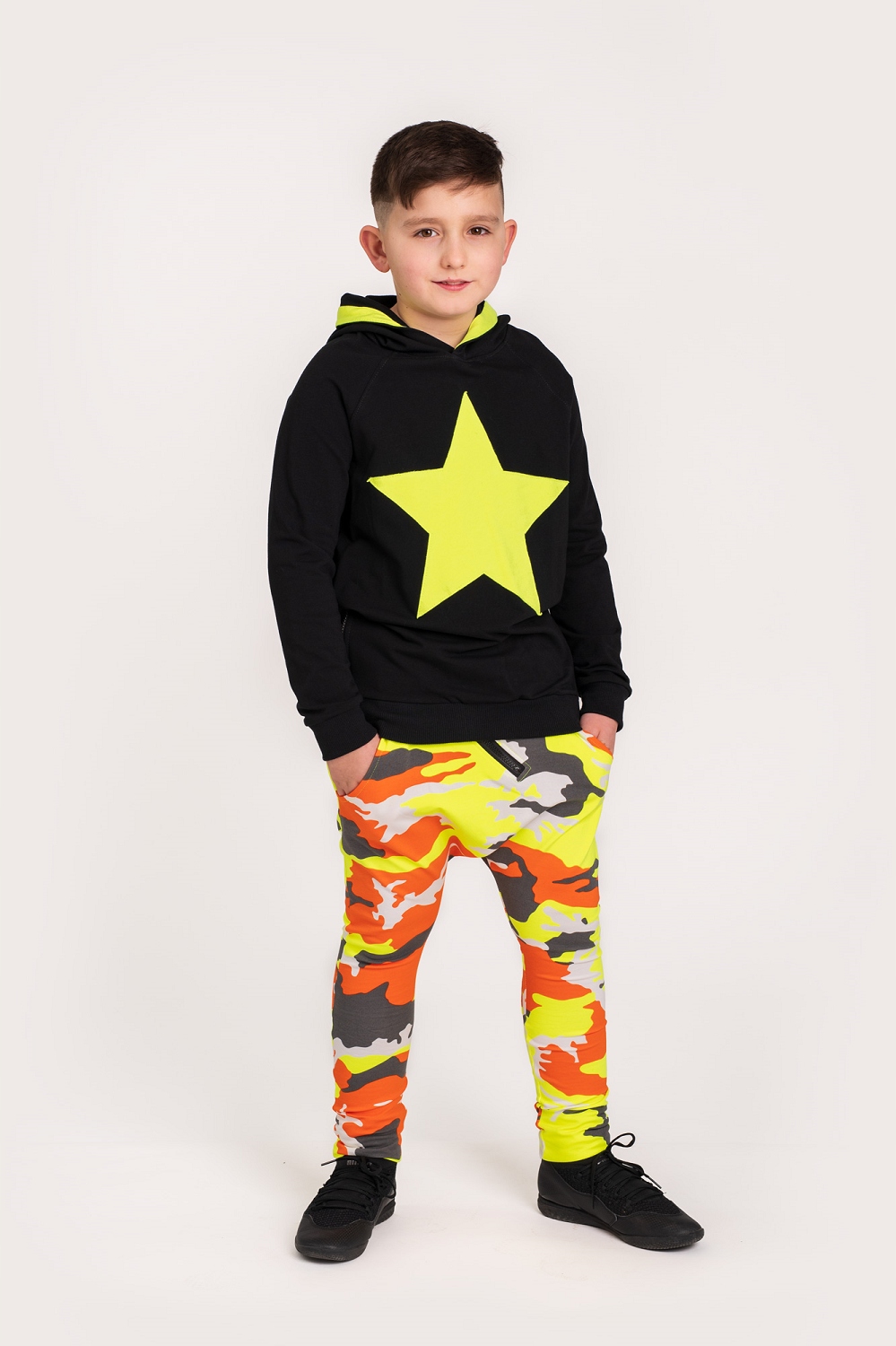 Spodnie baggy moro neon Caramba Mamma 104 Materiał dominujący bawełna