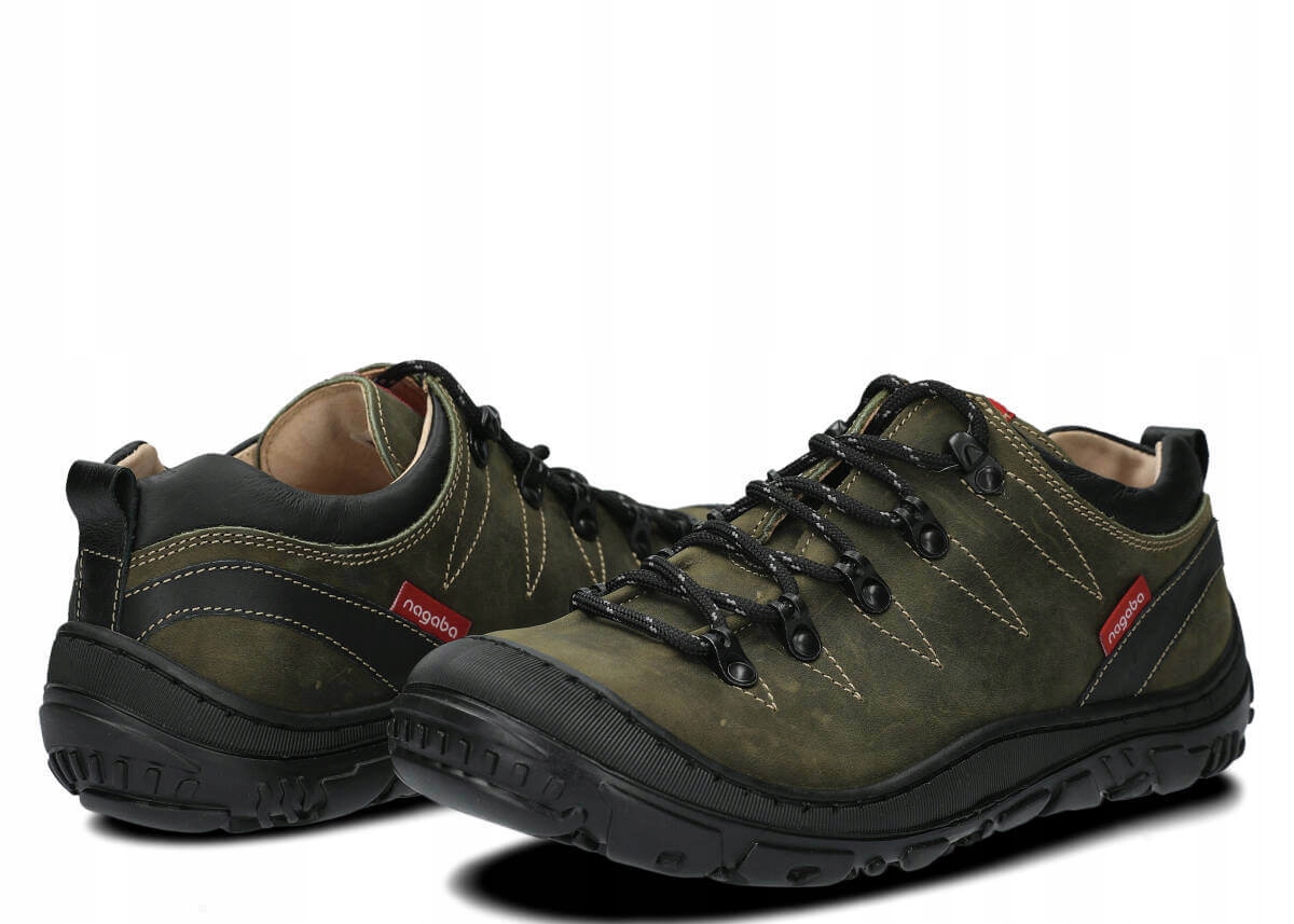 NAGABA 241 ZIELONY - WYGODNE, SKÓRZANE, POLSKIE PÓŁBUTY TREKKINGOWE DAMSKIE Model 241