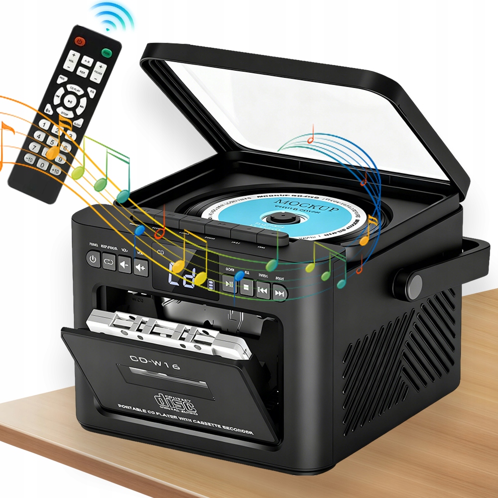 Přenosný Bluetooth Reproduktor Boombox Rádio Fm CD MP3 Usb Aux Mikrofon