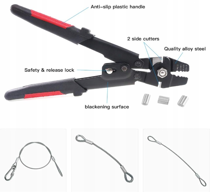 NARZĘDZIE DO ZACISKANIA LINEK STALOWYCH ZACISKARKA 180 TULEJEK BECZKOWYCH Kod producenta ZACISKARKA TULEJE BECZKOWE STALOWE NAPARSTKI