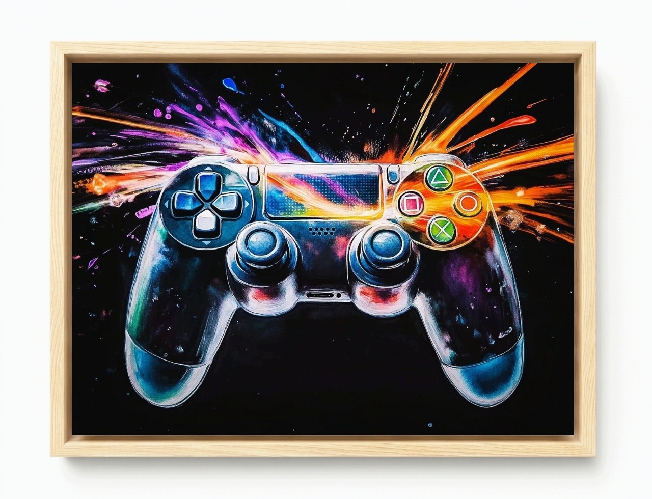 Obraz Rama American Box Gaming Hra Gamepad Konzola Ovládač Farby 80x60