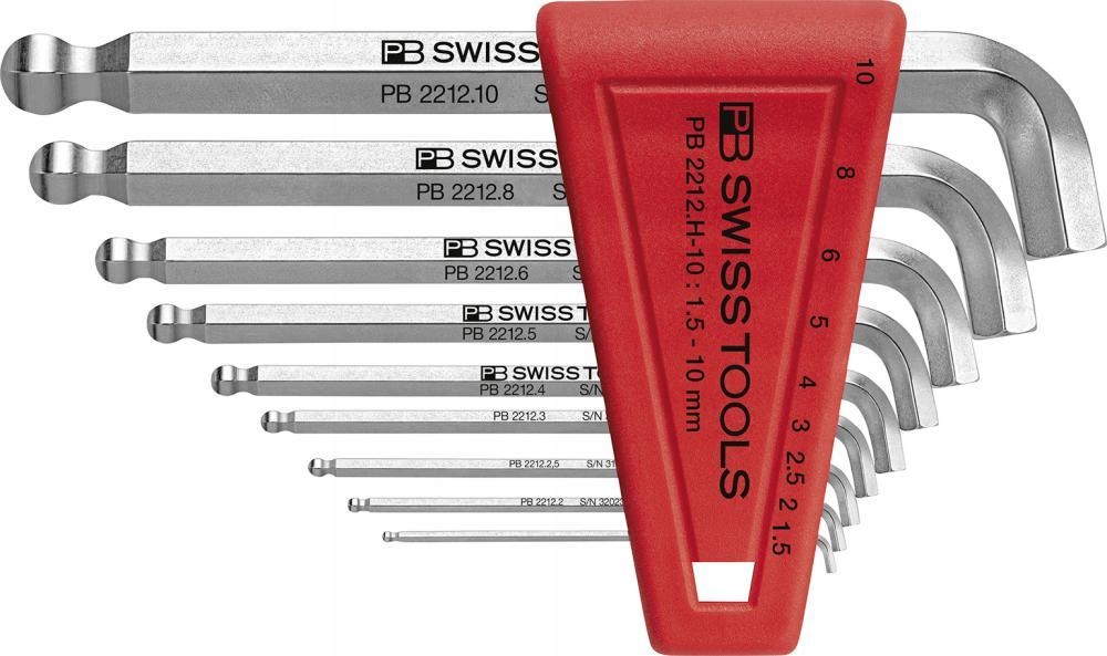 Sada 9-dielnych tŕňových kľúčov imbusy Hex 1,5-10 mm 100 st. Swiss Tools