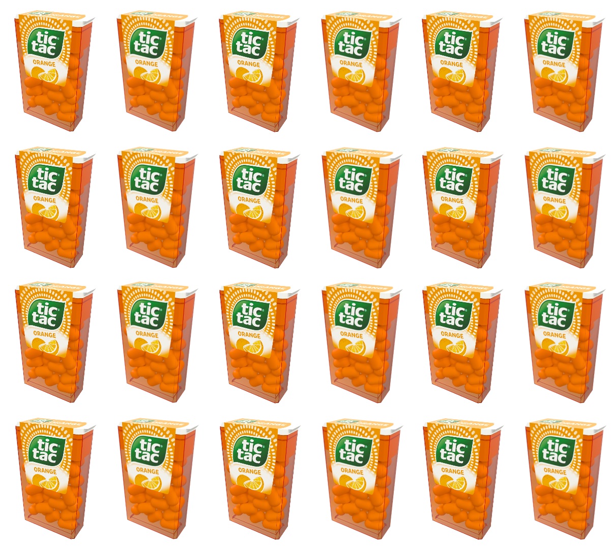 Levně 24 x 54 g Tic Tac Orange bonbóny s pomerančovou příchutí Karton