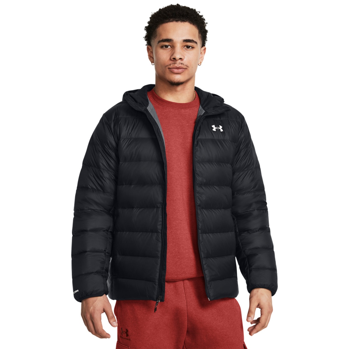 Męska kurtka z puchem Under Armour Legend Down Hooded Jacket Czarny XL