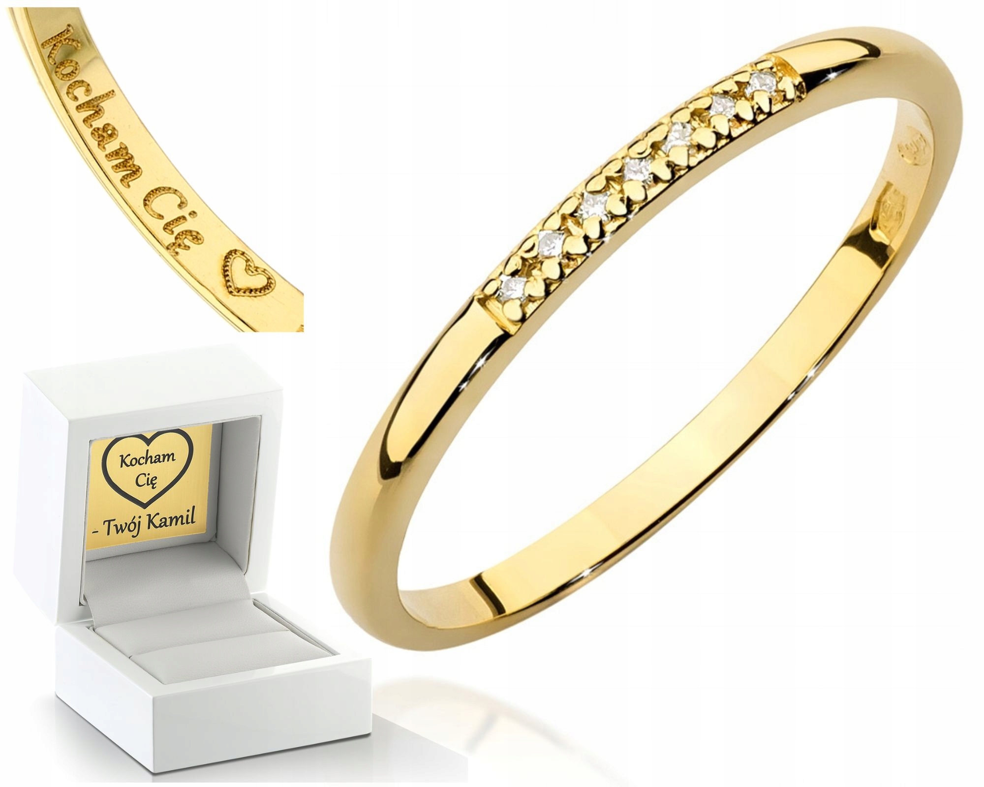 Zlatý Prstýnek S Diamanty Gravírování 585 Obchod