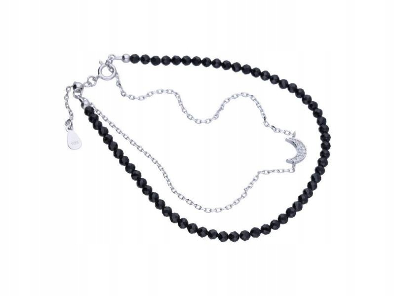 Stříbrný náramek 925 dvojitý s měsícem, elegantní vzor jako dárek