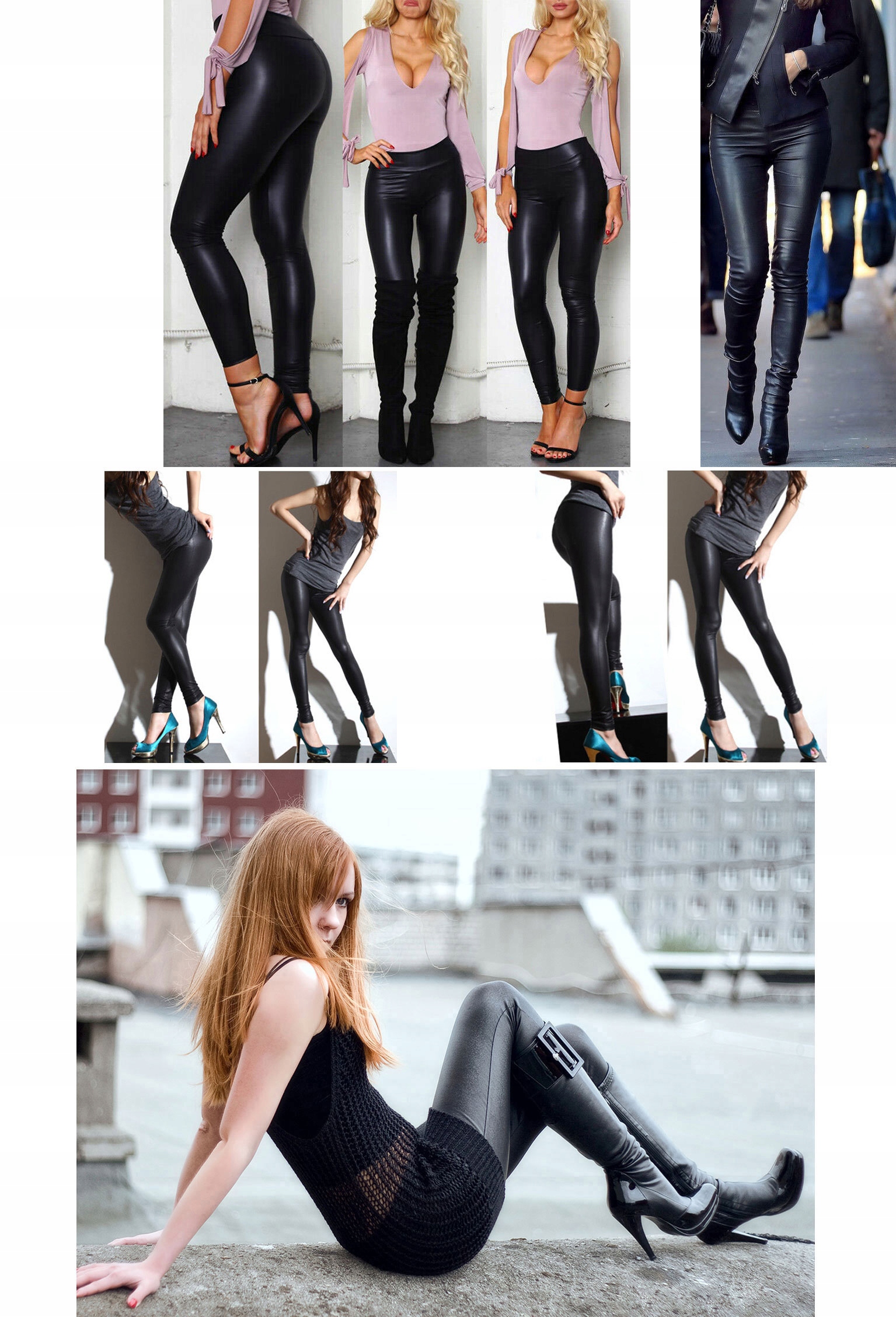 LEGINSY SKÓRA RURKI LATEX GETRY SPODNIE LATEKS 2XL Szerokość w biodrach 49 cm