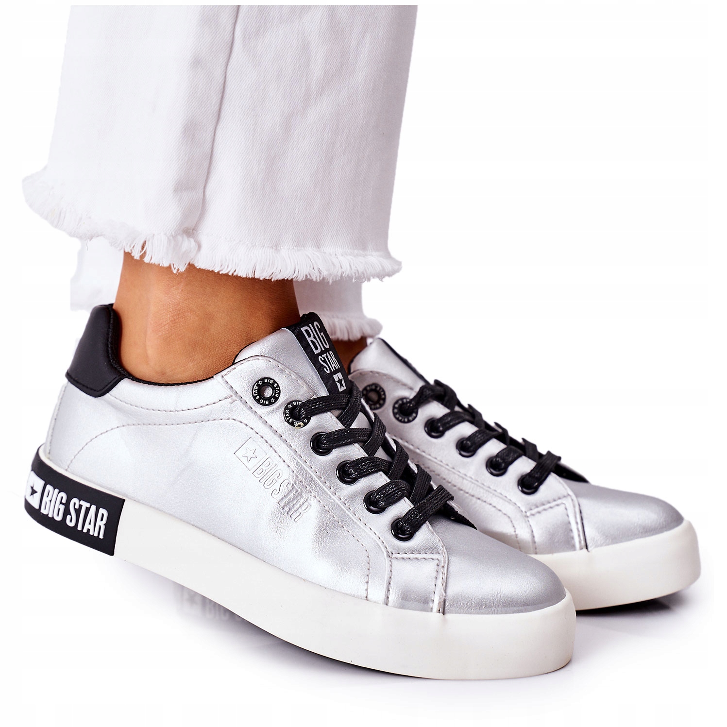 

Damskie Tenisówki Big Star II274034 Srebrne 39