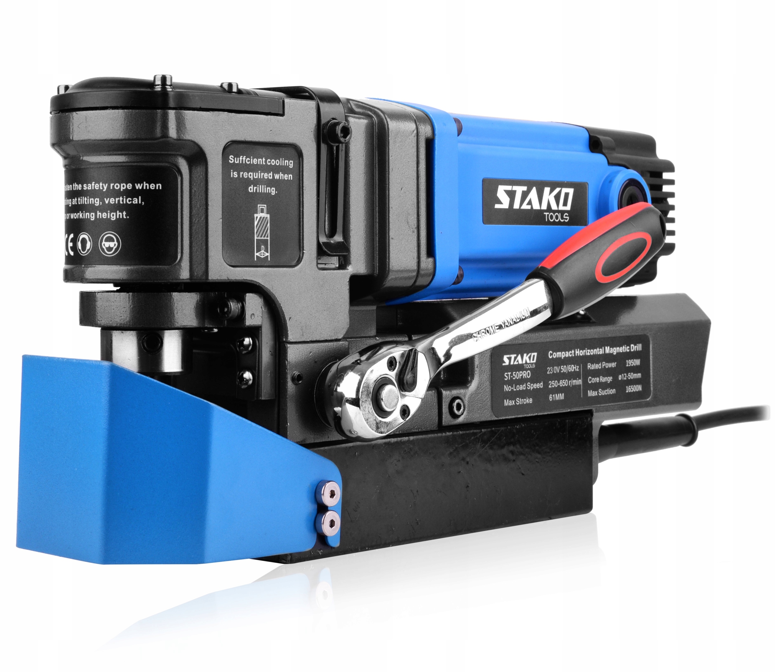 Wiertarka Magnetyczna Mała Lekka Niskoprofilowa Fi 50MM 1950W 10KG Stako