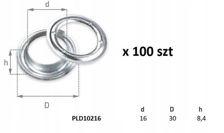 

Oczko do plandeki oczka plandeki fi 16 100 szt