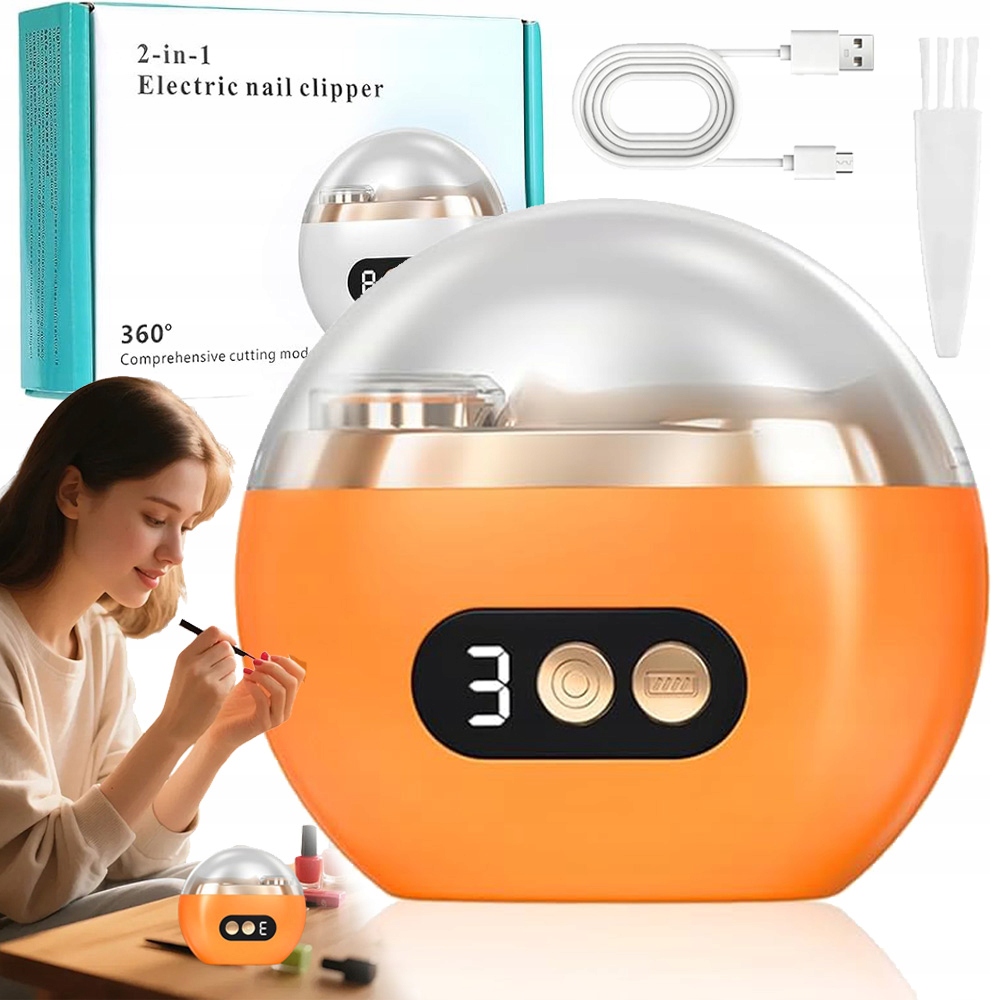 Elektrický Odstřihovač 2V1 Automatický Pilník Na Nehty Manikúra S Led
