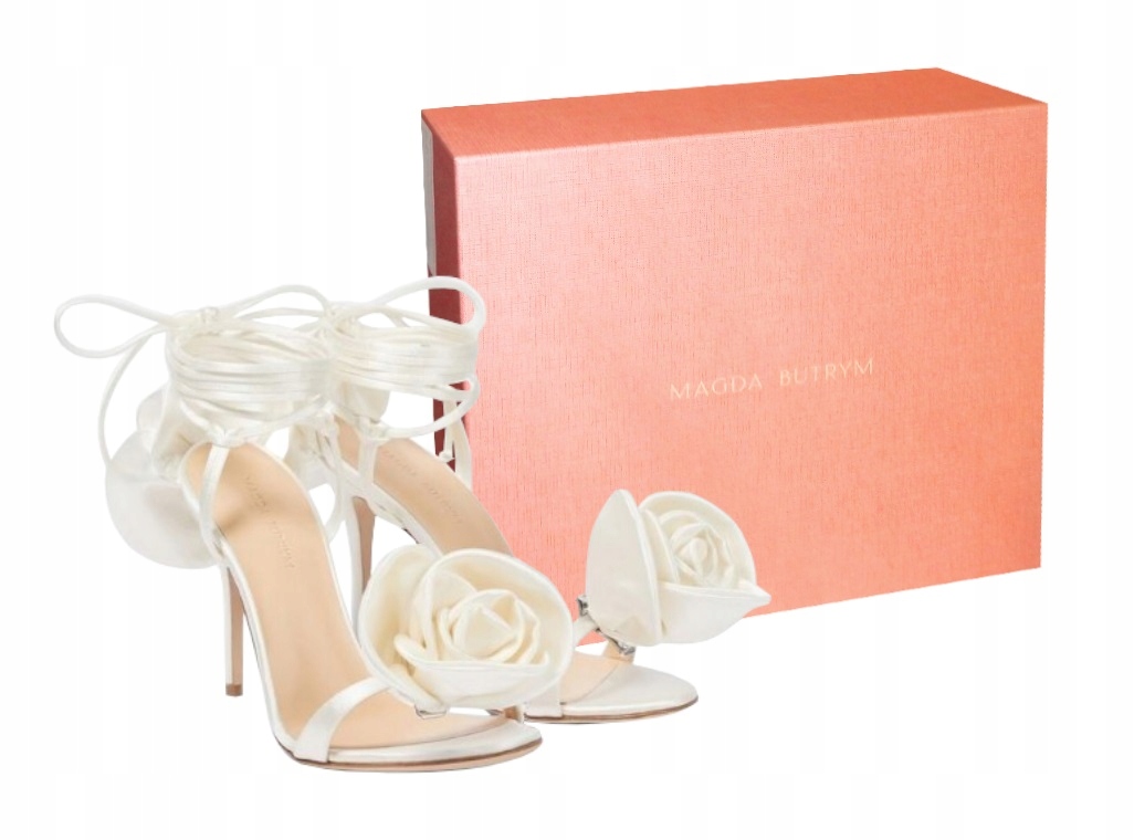 Magda Butrym Sandály Podpatek S Dvojitými Květy RE23 Satén vel. 35