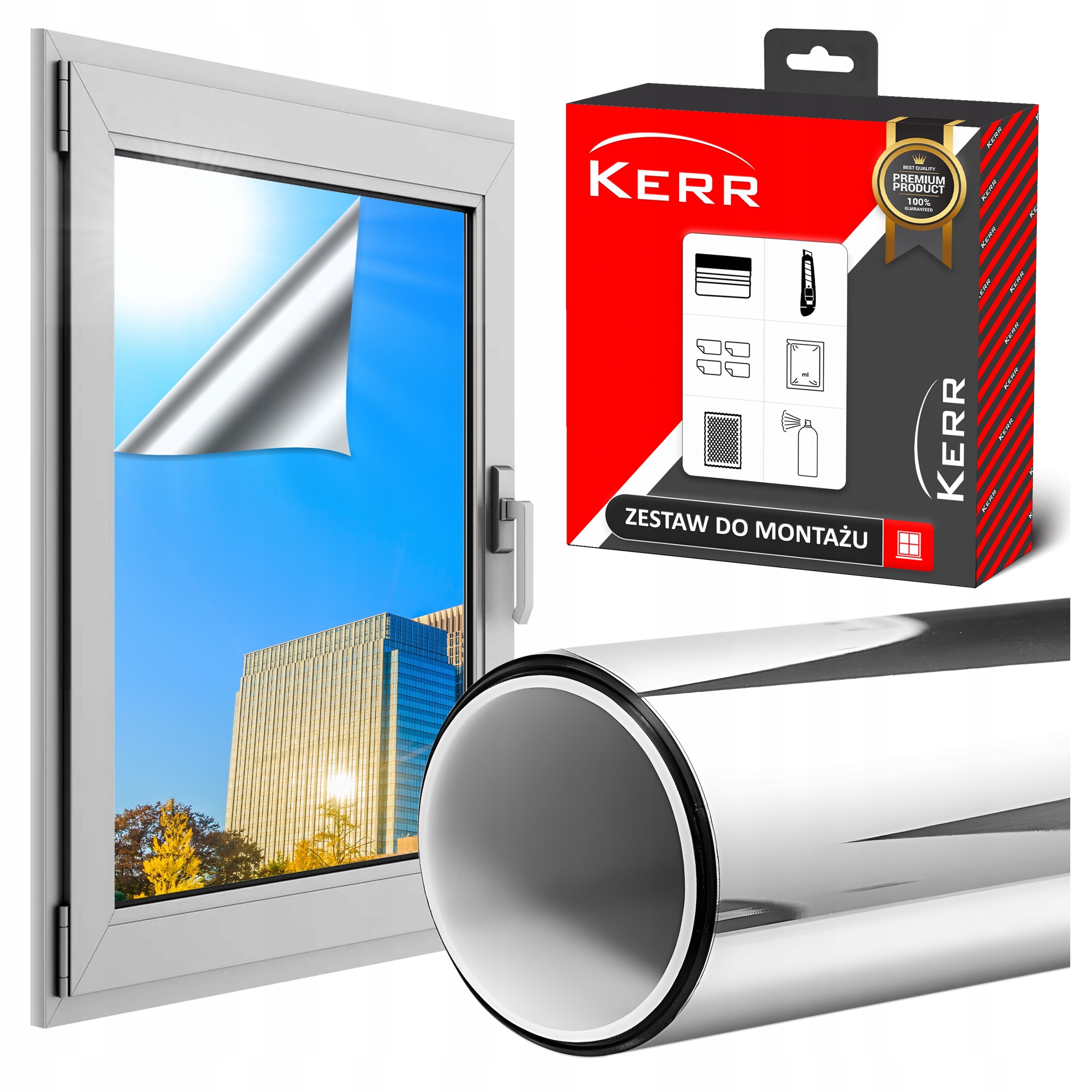 Vnútorná slnečná fólia 100 x 500 cm Okenné zrkadlo na sklo Okno