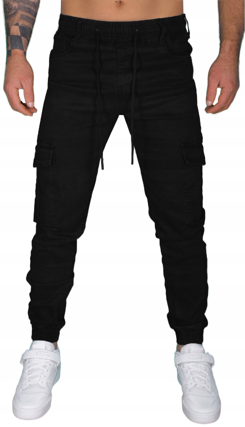 Męskie Joggery Bojówki Jeansy Spodnie Jeansowe Kieszenie