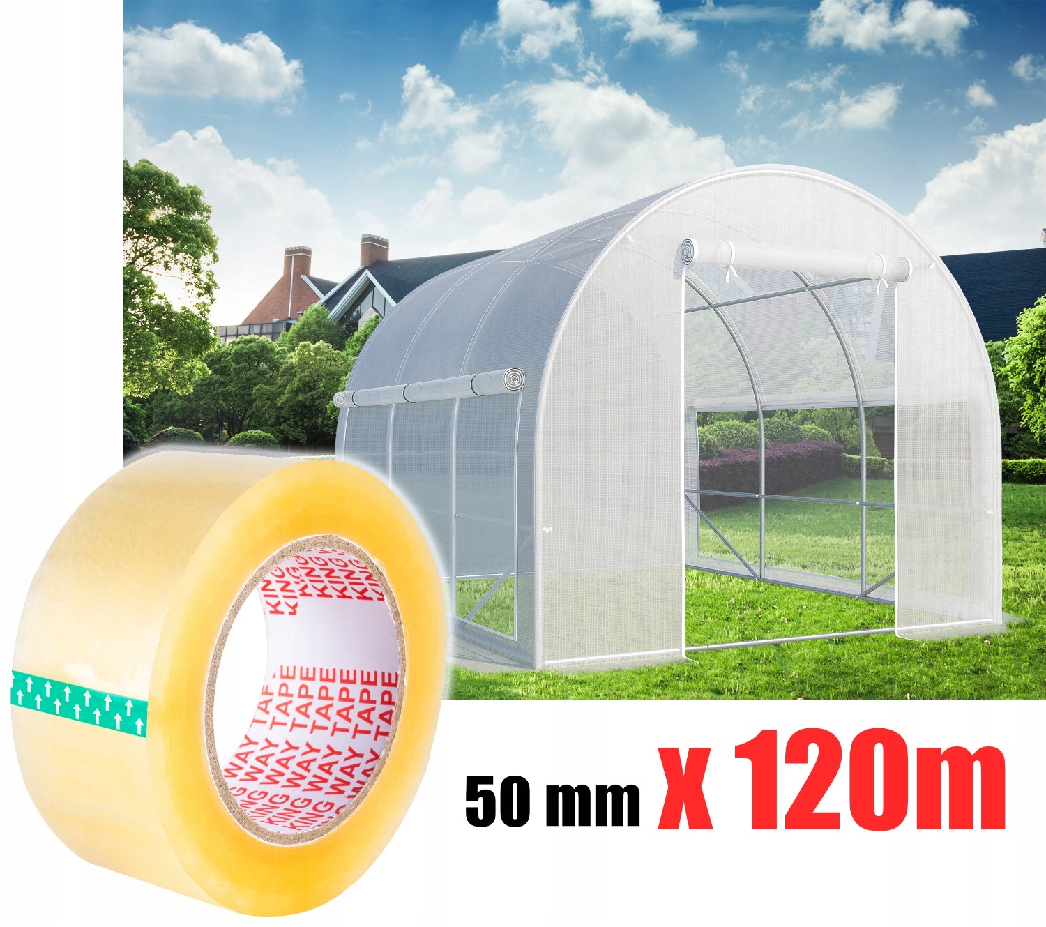 TAŚMA NAPRAWCZA DO SZKLARNI na TUNEL FOLIOWY OGRODOWY Ogrodniczy 120m Typ inny