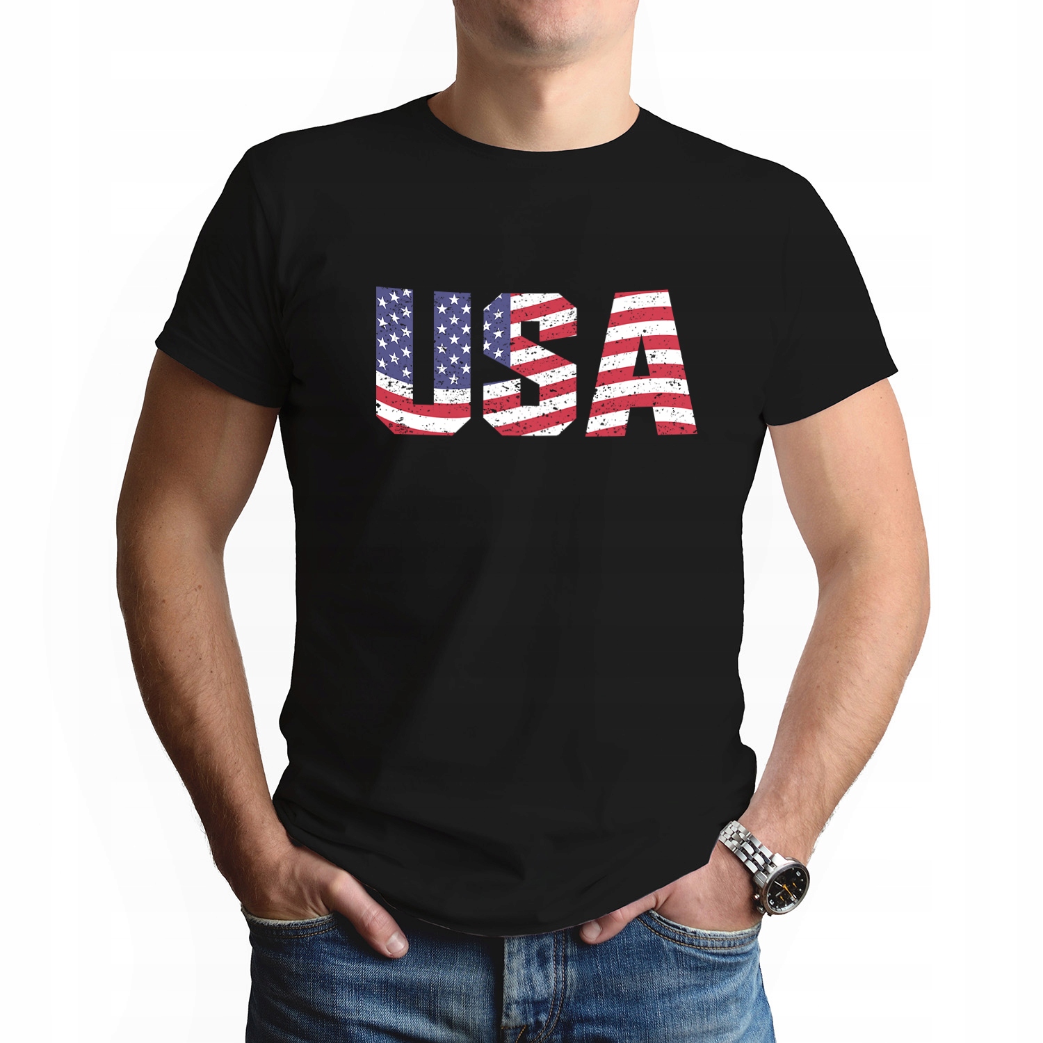 

Męski Podkoszulek Koszulka Czarny 3XL Usa 02