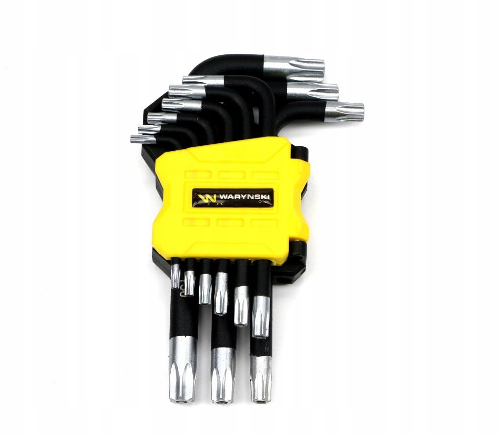 Zestaw kluczy Torx T10-T50 ze stali S2 9el w uchwycie Waryński