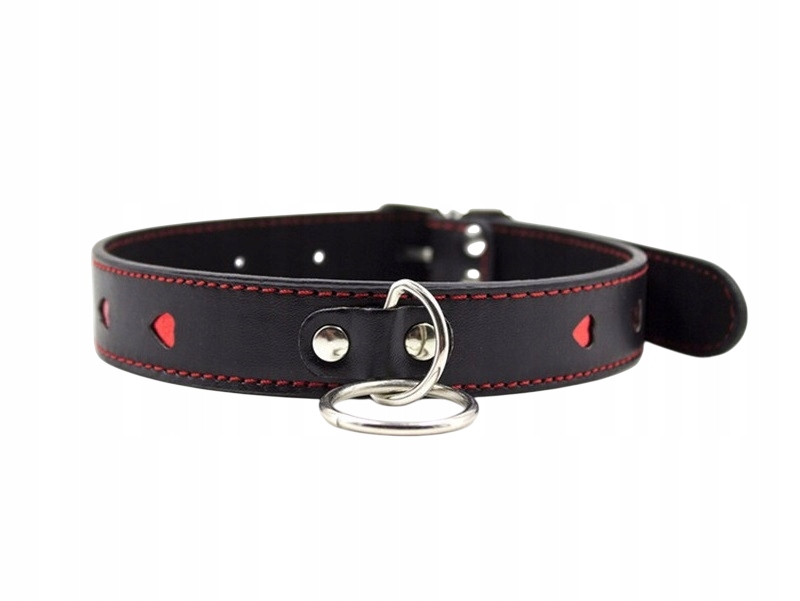 КЛАССИЧЕСКИЙ КОЖАНЫЙ ОШЕЙНИК С SMYCZĄ СЕРДЕЧКИ