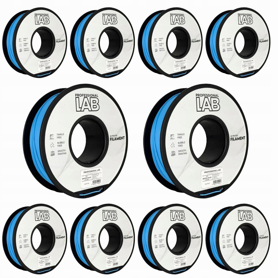10x Filament Pla Water Blue Modrý Prof. Lab. 1,75 mm 1000 g 3D tlačiareň