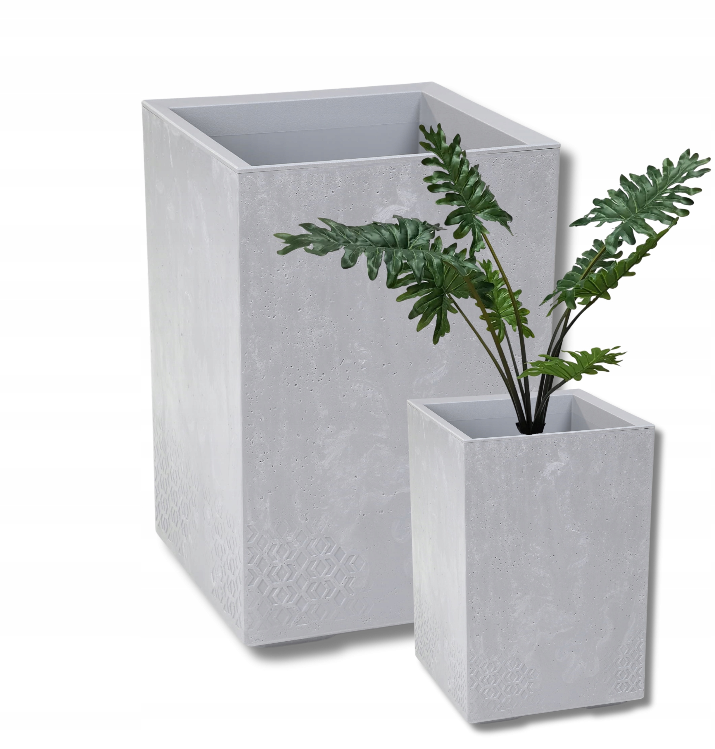 Kwietnik na kółkach Karo Wysoki 40X40x60cm Efekt Betonu kol. Szary